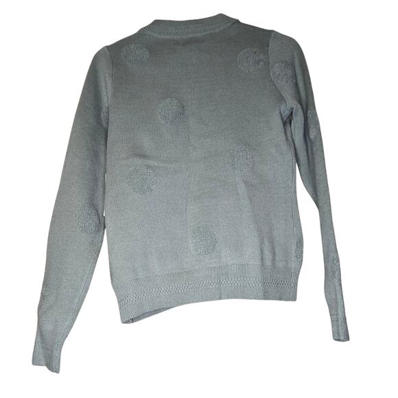 Gray/Teal Textured Polkadot Sweater by Cynthia Rowley - Size Small 0006 - Picture 3 of 10